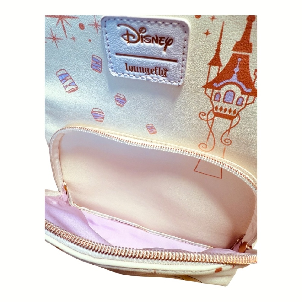 Loungefly Disney Tangled Rapunzel Stars Mini Backpack - Rose Gold Light tones - Picture 2 of 6